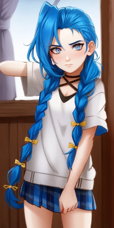 1girl, Loraandava40.9, Lorajinxlol0.9, Jinxlol, Blue Hair, S...