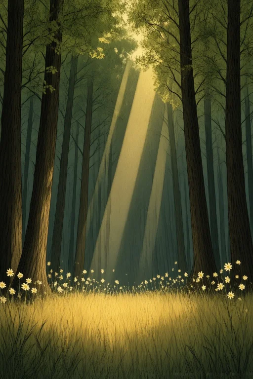 Woman Closeup, A Woman Standing In A Sun-dappled Glade, Surr...