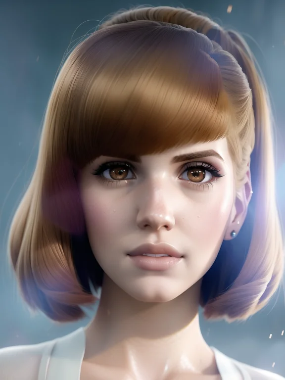 Closeup Face Portrait Of Hayley Williams With 1950s Hair Sty...