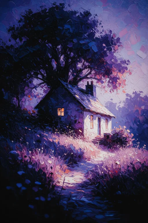 Zidiusart, An Impressionist Oil Painting Of A Rustic Stone C...