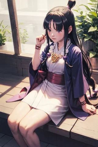 Masterpiece, Best Quality,indoors,maya Fey, Looking Up, Long... — Stable Diffusion AI Prompt: masterpiece, best quality,indoors,maya fey, looking up, long hair, japanese clot...
