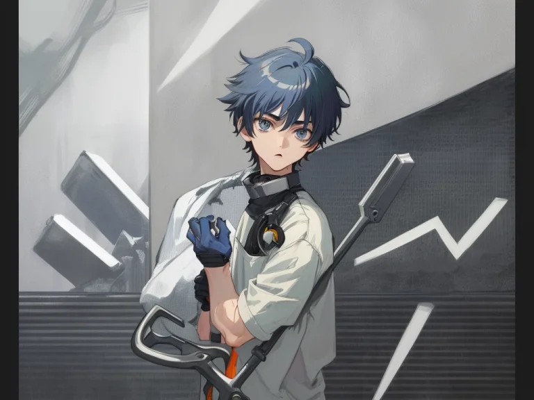 Teenager, Male, Grey Working-clothes, Brightness, Clear-back...