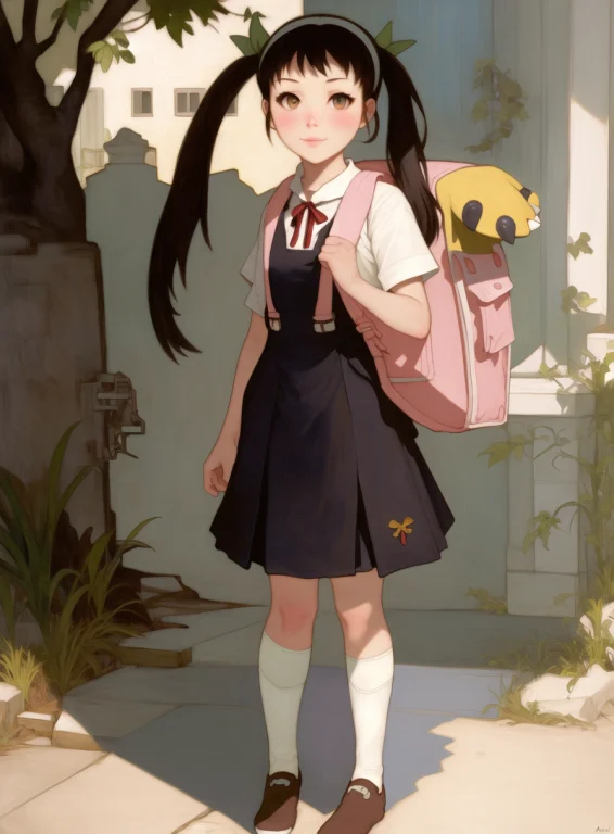 Realistic Full Body Photo Of A 1girl, Hachikuji Mayoi, Backp...