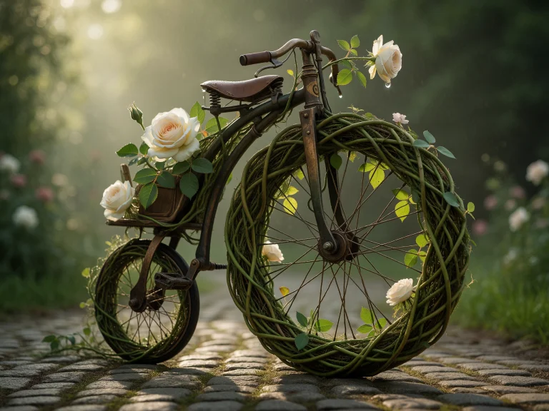 15. Botanical Steampunk, A Vintage High-wheel Bicycle Restin...