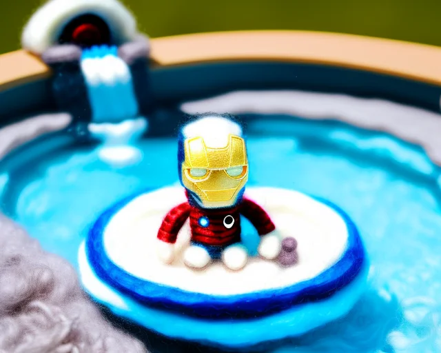 Miniwool Style Of Ironman In A Pool, Made Of Wool, Product P...