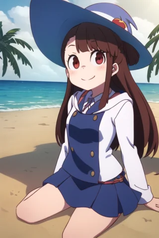 Atsuko Kagari, Masterpiece, Best Quality, Beach — Stable Diffusion AI Prompt: atsuko kagari, masterpiece, best quality, beach