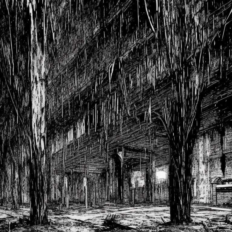 Gothic Abandoned Castle Scenery, Skeletons On The Wooden Cro...