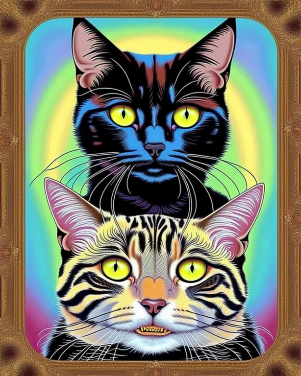 Eldmeisterog Matte Painting Of A Cat, Psychedelic Fractal Fu...
