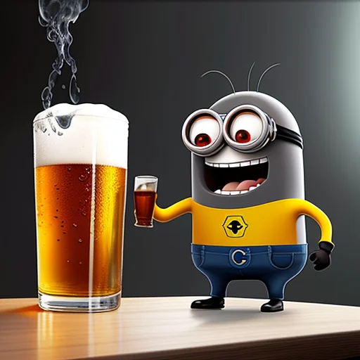 Minion Shrieking And Gnashing Its Teeth, In A Glass Flask, D...