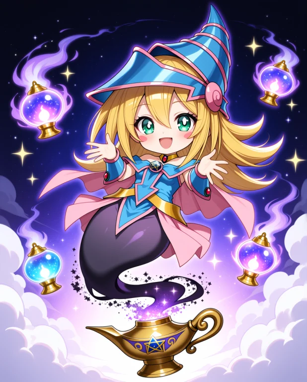 Dark Magician Girl From Yu-gi-oh, Genie Theme1.4, Semi-chibi...