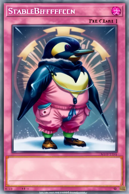 A Fat Penguin Wearing Pink Costume