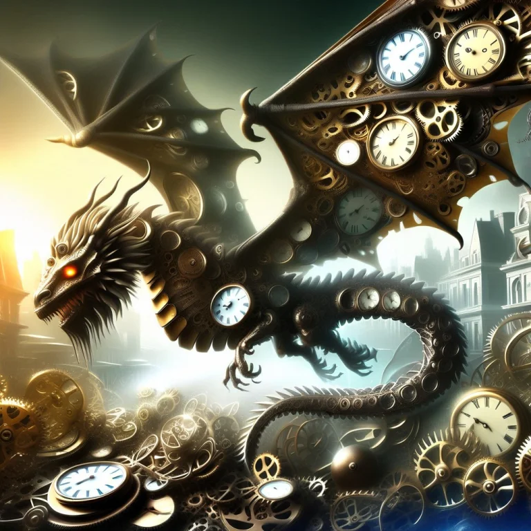 A Powerful Victorian Clockwork Dragon Serving As A Giant Tow...
