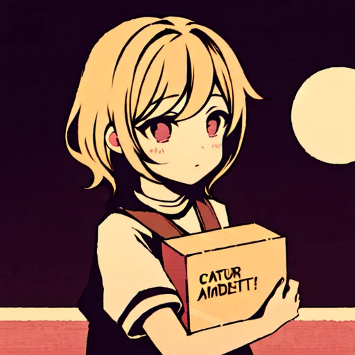 Loramoshimoshibe-style-v11, 1girl, Moonlight, Carboard Textu...