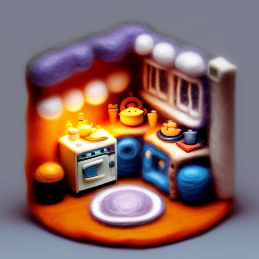 Miniwool Style Of A Isometric Render Of The Kitchen Interior...