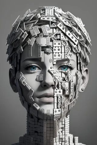 The Anatomy Of A Human Head Made Of Domino Pieces And Shels,... — Stable Diffusion AI Prompt: the anatomy of a human head made of domino pieces and shels, an ultrafine detail...