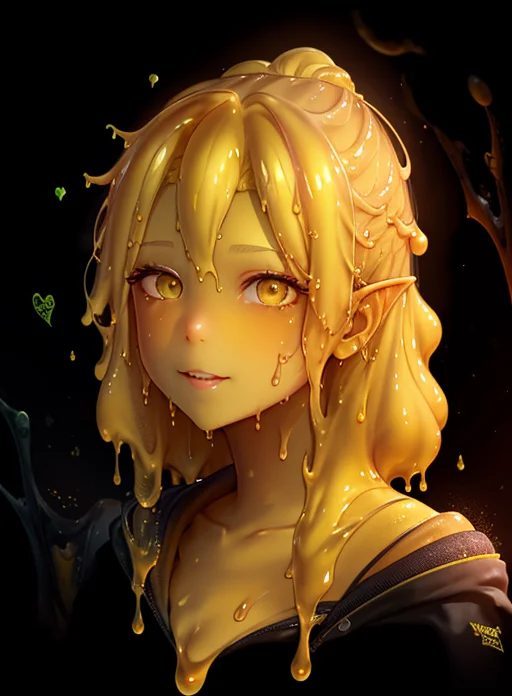 Yellow Hair Goopy Slimes, Loraslimesrealistic-11, Portrait O...