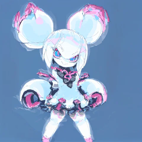 Minikikikrita.9, Kikikrita.9, 1girl, Solo, Smile, White Hair... — Stable Diffusion AI Prompt: (minikikikrita:.9), (kikikrita:.9), 1girl, solo, smile, white hair, blue eyes, t...