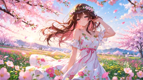 Masterpiece, Best Quality, Very Aesthetic, 1gir, Solo, Long... — Stable Diffusion AI Prompt: masterpiece, best quality, very aesthetic, 1gir, solo, long flowing brown hair w...