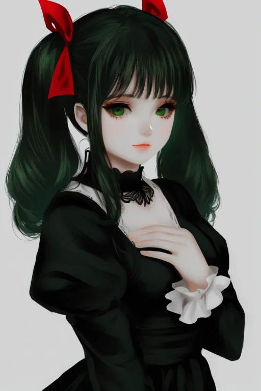 Skistyle, Solo, 1girl, Twintails, Simple Background, Long Ha...