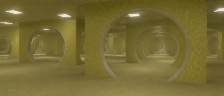 Liminal Space Backrooms Interior, Endless Bermudian Moongate...