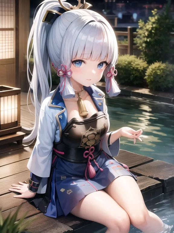 Highres, Best Quality, 1girl Solo, Kamisatoayaka, Sitting, F...