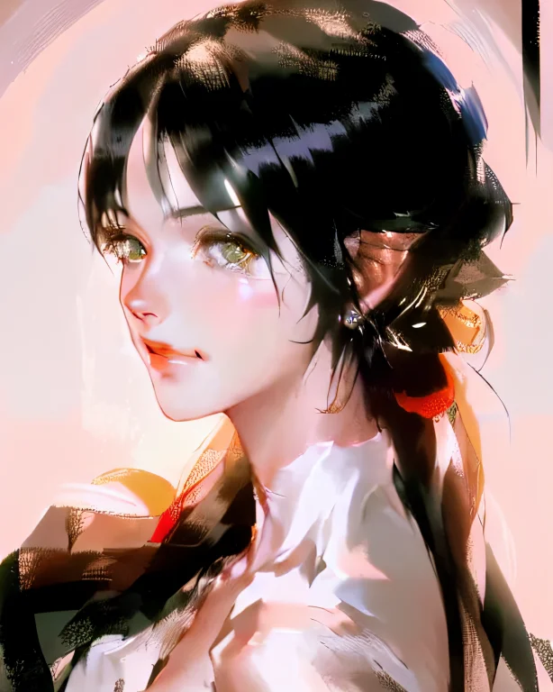 Dbfantasyart, Close Up Portrait Female, Black Hair, Green Ey...