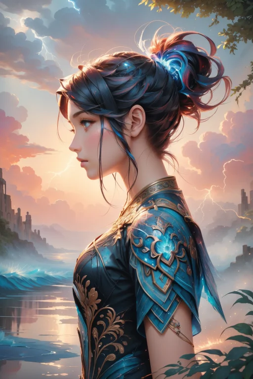 1girl, Loraragingstorm-nvwls-v10.8 Ragingstorm, Lightning, W...