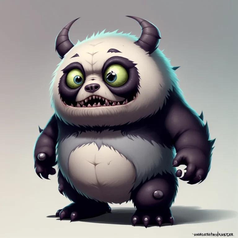 A Fantz Monster Design, With A Panda Like0.9 Lorasmallmonste...