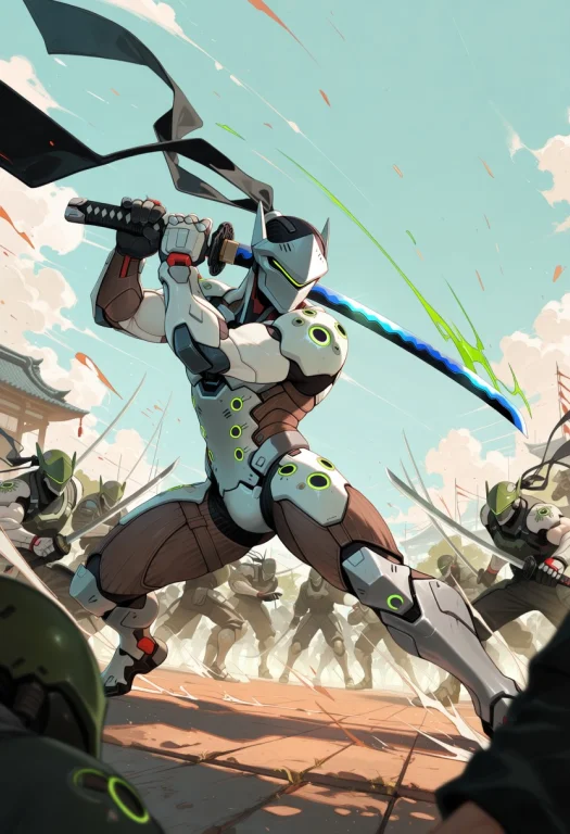 Masterpiece, Best Quality, Score7, Safe, 1man, Genji Overwat...