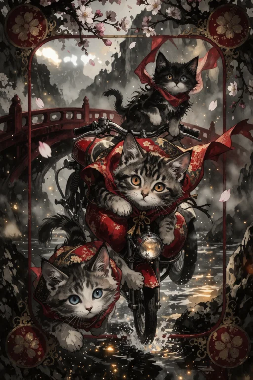 Modern Anime Style, Cinematic Wide Shot Of Three Wide-eyed K...