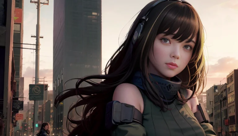 Flower Style, Advntr, 1girl, Solo, Realistic1.5, Cyberpunk,...