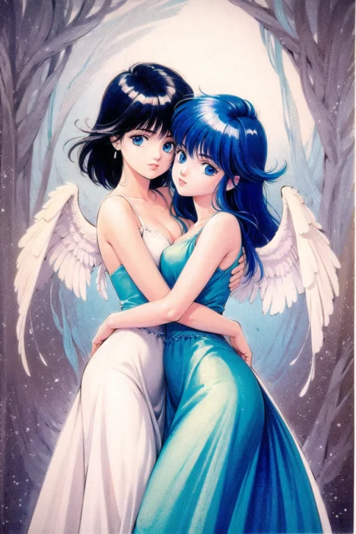 Takada Akemi, Creamy Mami, Morisawa Yuu, 2girls, Dress, Hug,...