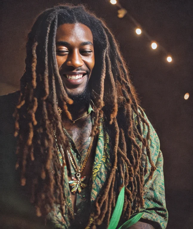 Artistic Photograph Of Ganja Man Being Happy, Medium Shot, E...