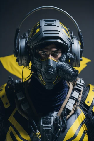 Apex Legend, Robot Arm, Face Mask0.1, Breathing Tube0.5, Hea... — Stable Diffusion AI Prompt: apex legend, [robot arm], face mask:0.1, breathing tube:0.5, headphone, lunar he...
