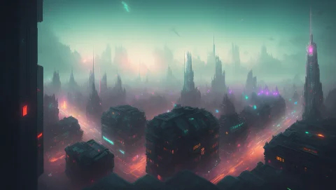 Art By Sebastien Hue, Sharper Details, Chromatic Aberration,... — Stable Diffusion AI Prompt: art by Sebastien Hue, sharper details, chromatic aberration, city from top