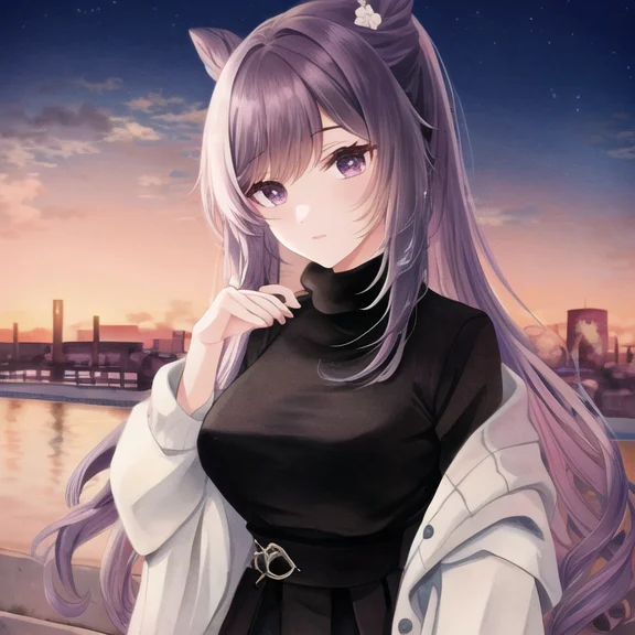 Masterpiece, Best Quality, 1girl, Keqing, Sweater, Looking A...