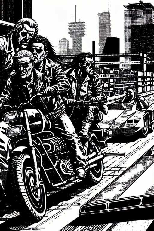 Theoldshadowrunstyles1.0 A Cyberpunk Gang On Bikes And Super...