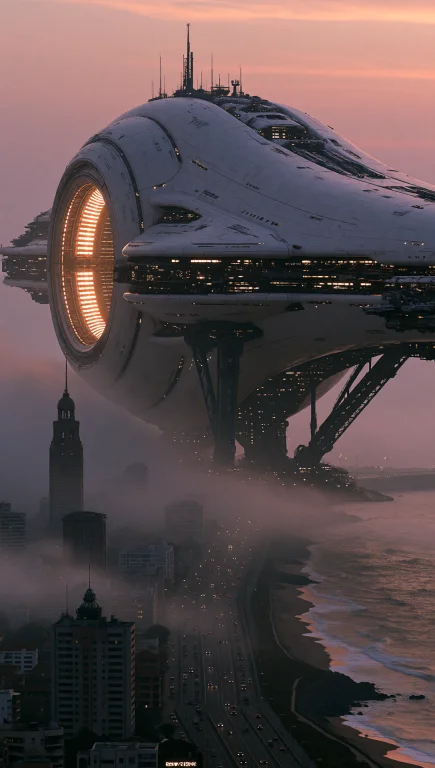 Dcsc1f1. Ultra-wide Environmental Shot At Sunset Featuring A...