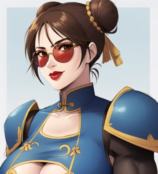 1girl, Solo, Blue Eyes, Chun-li, Portrait, Devilhs-69100, Br...