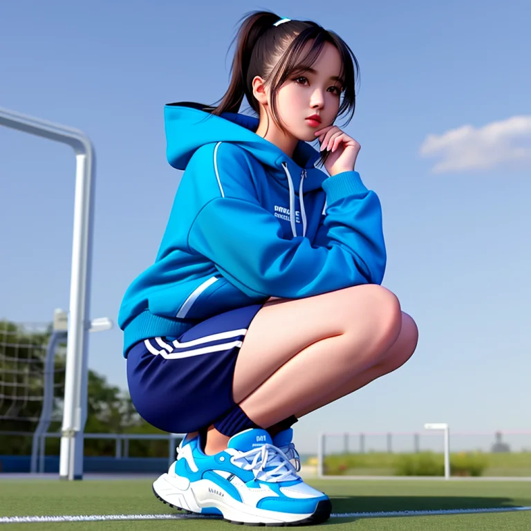 Masterpiece, High Quality, 4k, Solo, 1girl, Sneakers, A Woma...