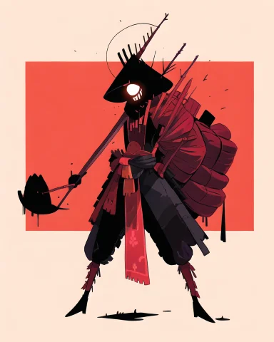 Ayejaymakeart Character, Red And Black — Stable Diffusion AI Prompt: ayejaymakeart [[[character]]], [red and black]