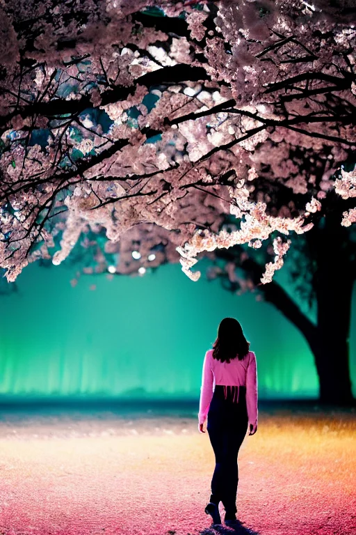 Desktop Background Of A Beautiful Woman Wandering In A Pink...