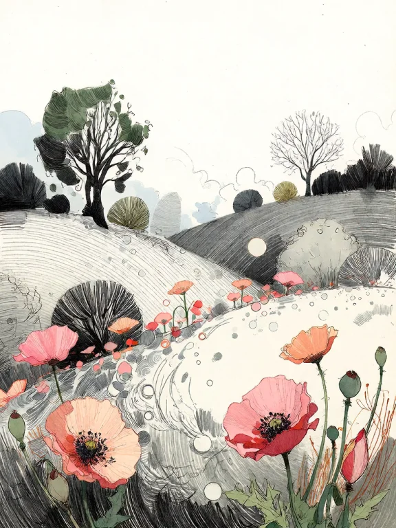 Bradhamel Art Style. A Whimsical Landscape Illustration Feat...