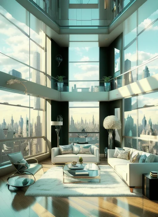 A Photo Of A New York City Penthouse Apartment, Lorabedrooma...