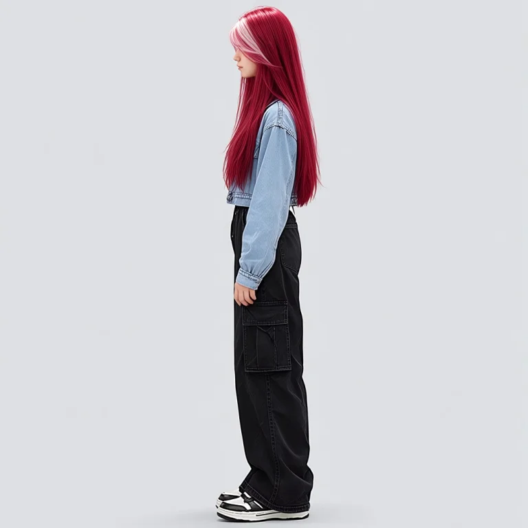 Highres, 1girl, Pants, Long Hair, Red Hair, Photo Medium, Mu...