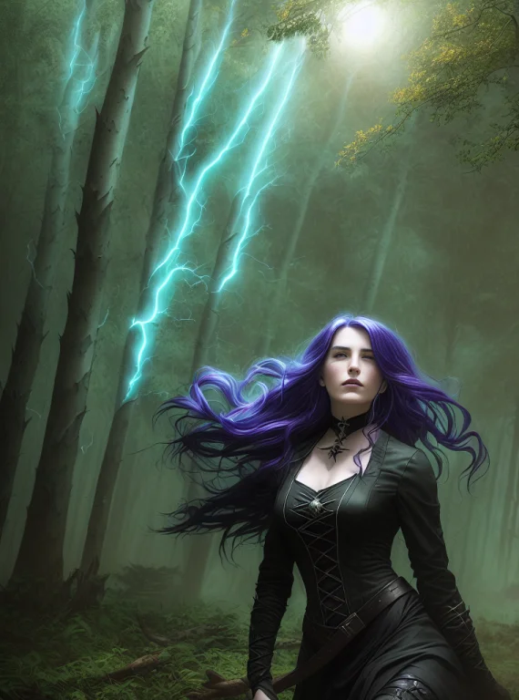 An Young Witch 1.3 Ti-slaaneshdaemonette, Hair Blowing In Wi...