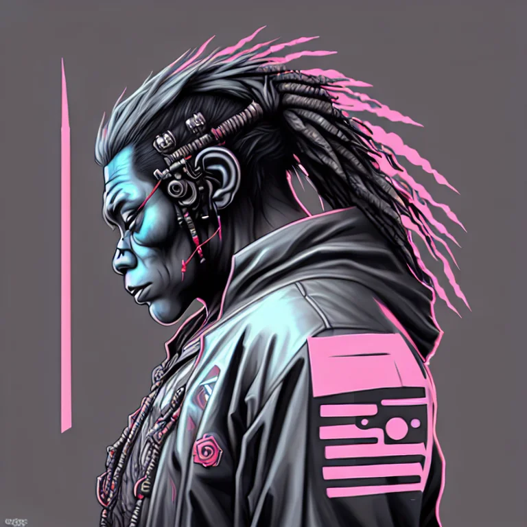 A Picture Of A Silverback Gorilla Cyberpunk