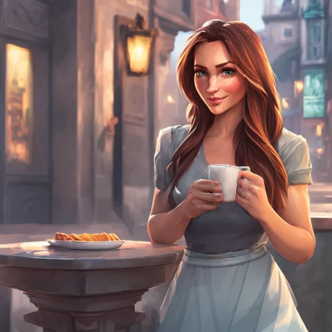 Minka Kelly Holding A Steaming Hot Cup Of Coffee Scg768-euph... — Stable Diffusion AI Prompt: Minka Kelly holding a steaming hot cup of coffee SCG768-Euphoria