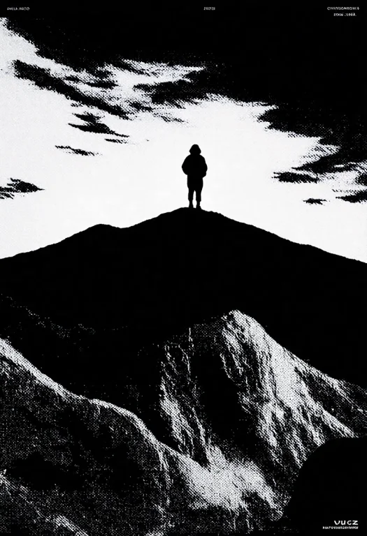 A Figure In Loose Garments Stands Atop A Rugged Mound In A S...