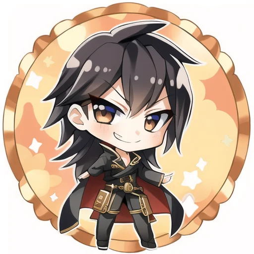 Highly Detailed, Intricately Detailed, Chibi, Icon, Guy,long...